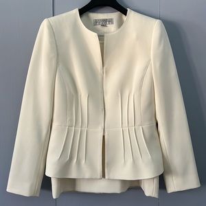 Tahari Womens Off-White Work Suit w Skirt